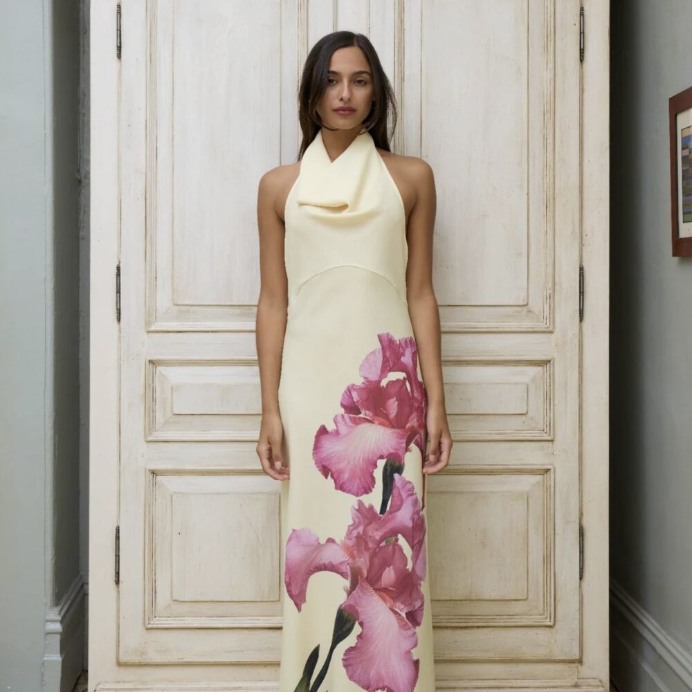 Cowl Slip Dress Iris Floral