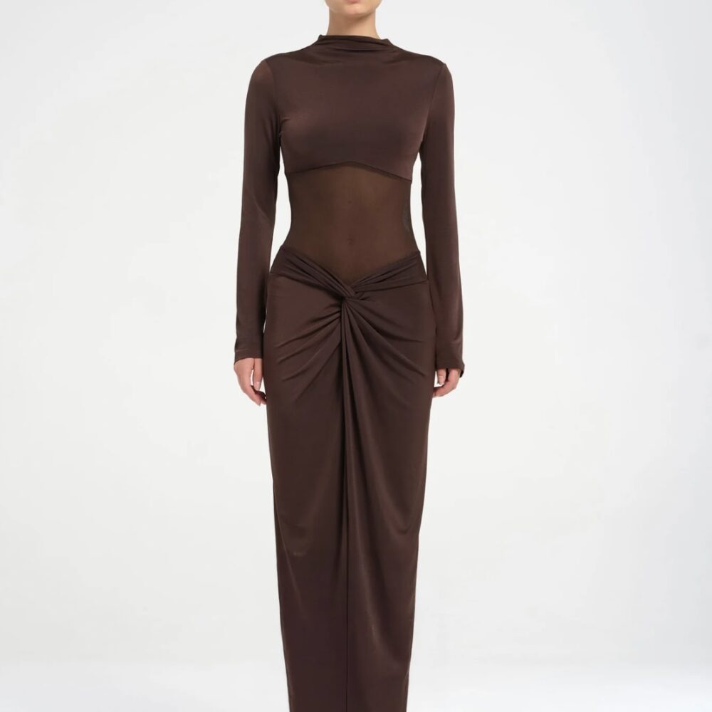 Dora Maxi Dress in Chocolate