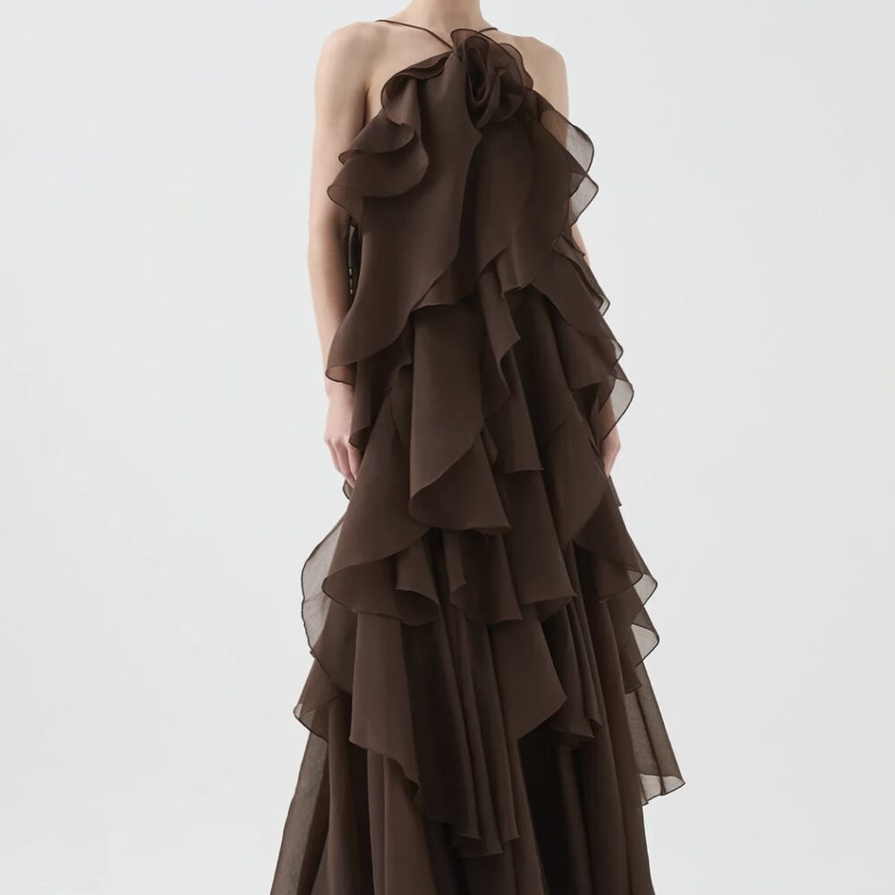 Pandorea Layered Maxi Dress in Carob