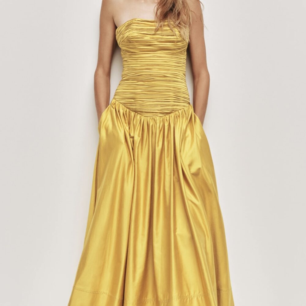 Marigold Midi Dress in Chartreuse